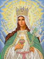 Bead Embroidery Kit Immaculate Heart of Mary DIY Bead needlepoint Beadwork