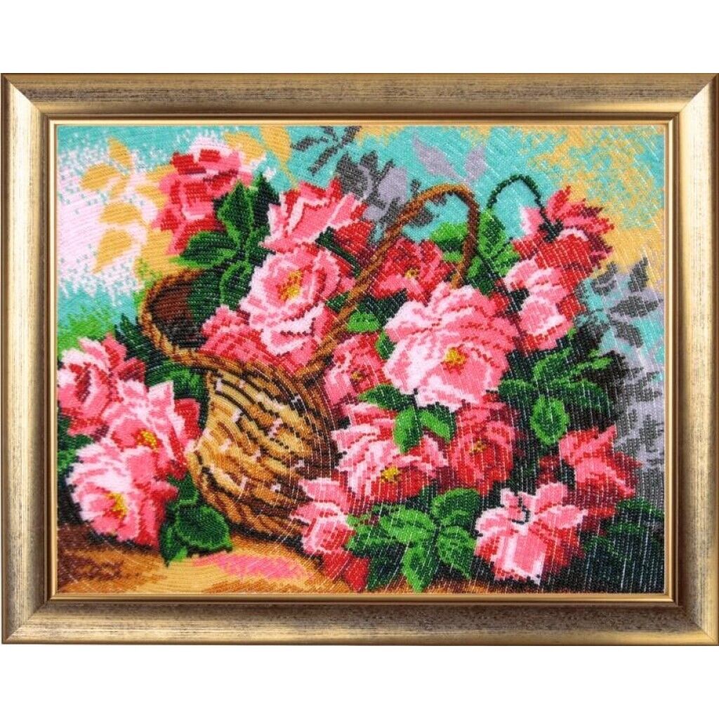 Full Bead Embroidery Kit Roses Flowers Bead needlepoint Bead stitching Beadwork