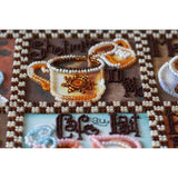 Bead Embroidery Kit Coffee Beaded stitching Beadwork Bead needlepoint DIY