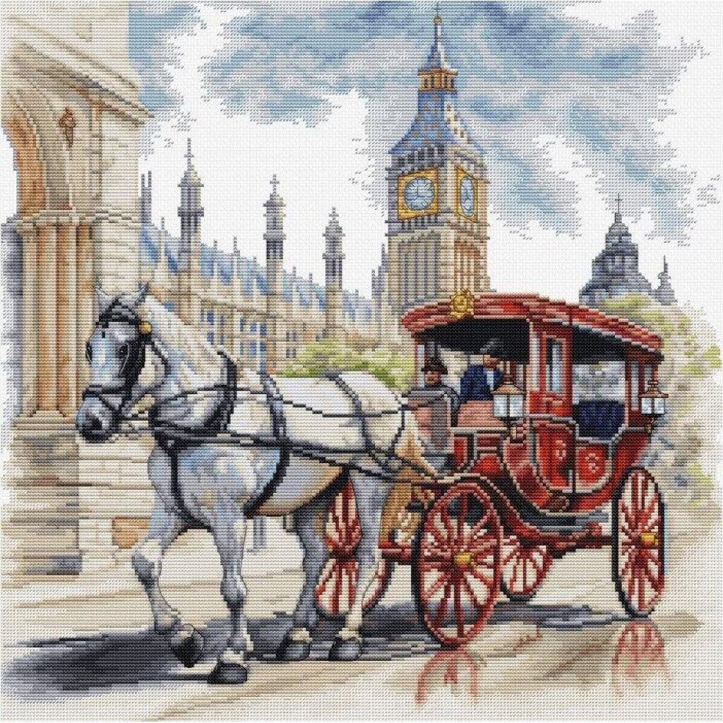 Counted Cross Stitch Kit Carriage ride DIY Luca-S BU5040 ©Maria-Magdalena