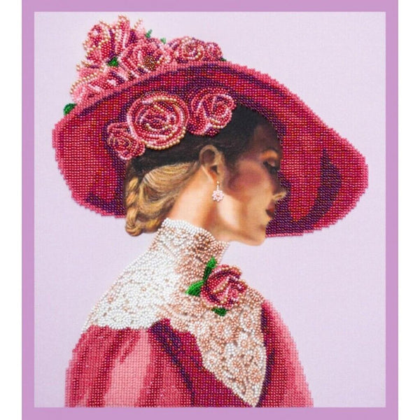 Bead Embroidery Kit Lady DIY Beaded needlepoint Beaded stitching