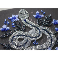 Bead Embroidery Kit Silver snake DIY Beadwork Beading Needlepoint kit