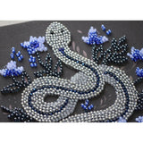 Bead Embroidery Kit Silver snake DIY Beadwork Beading Needlepoint kit