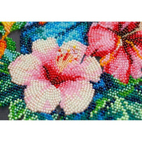 Bead Embroidery Kit Paradise flowers Bead  stitching Bead needlepoint DIY