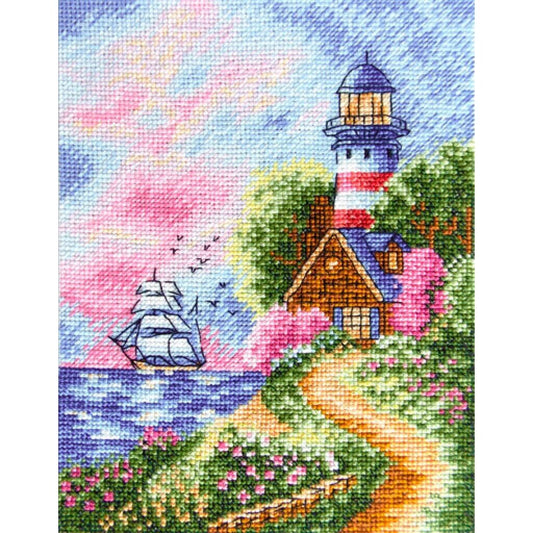 Counted Cross Stitch Kit Lighthouse DIY Unprinted canvas