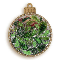 Bead Embroidery Kit on Plastic Ornament Ball DIY Christmas tree toy