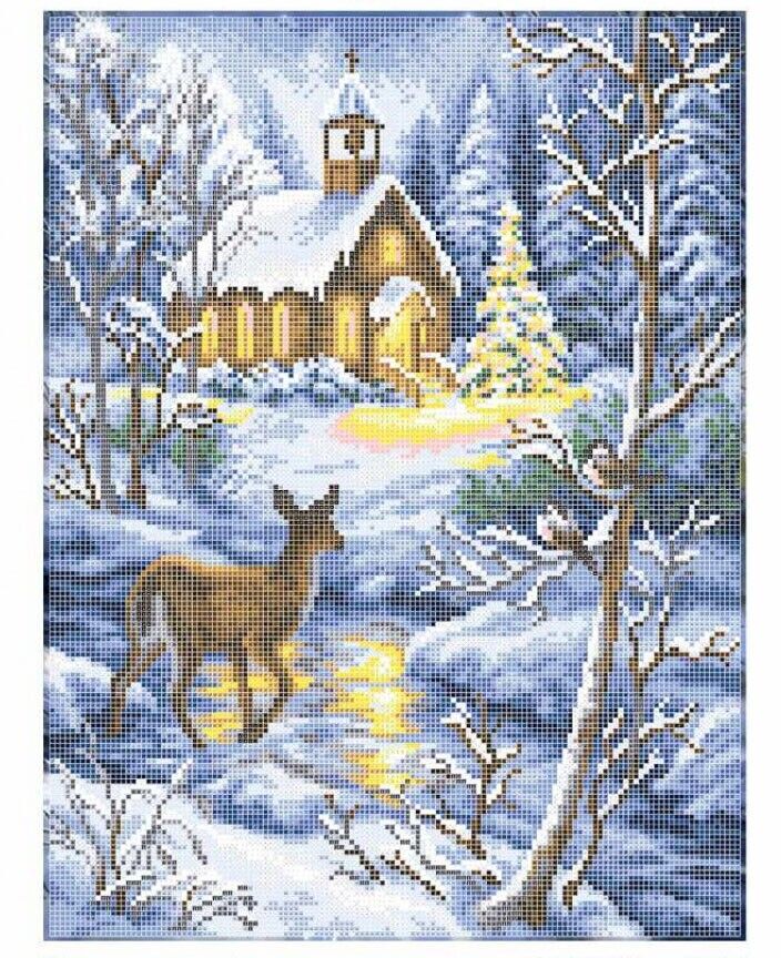 Full Bead Embroidery Kit Winter's tale DIY Bead needlepoint Bead stitching