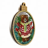 Bead Embroidery Kit on Plastic Bear DIY Christmas tree toy