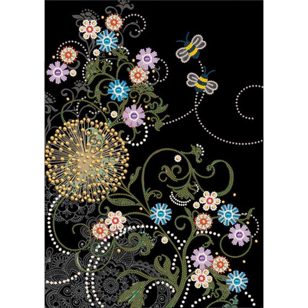 Bead Embroidery Kit Night Flowers Beaded needlepoint Beaded stitching Beadwork