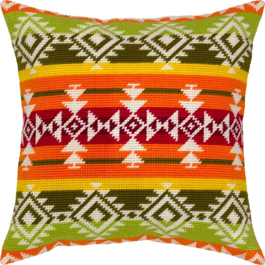 Tapestry Pillow Cover DIY kit "Guatemala" Needlepoint kit Printed canvas