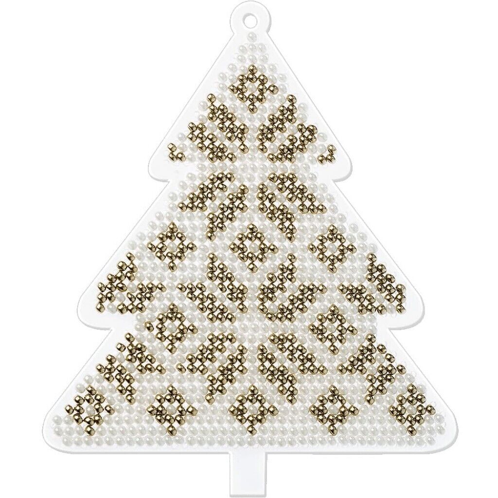 Bead Embroidery Kit on Plastic Christmas tree DIY Christmas tree toy