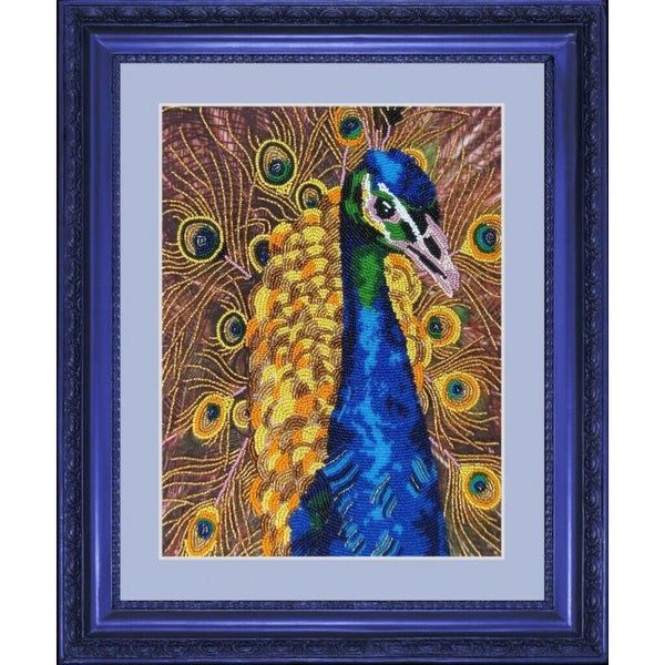 Bead Embroidery Kit Peacock DIY Bead needlepoint Beadwork