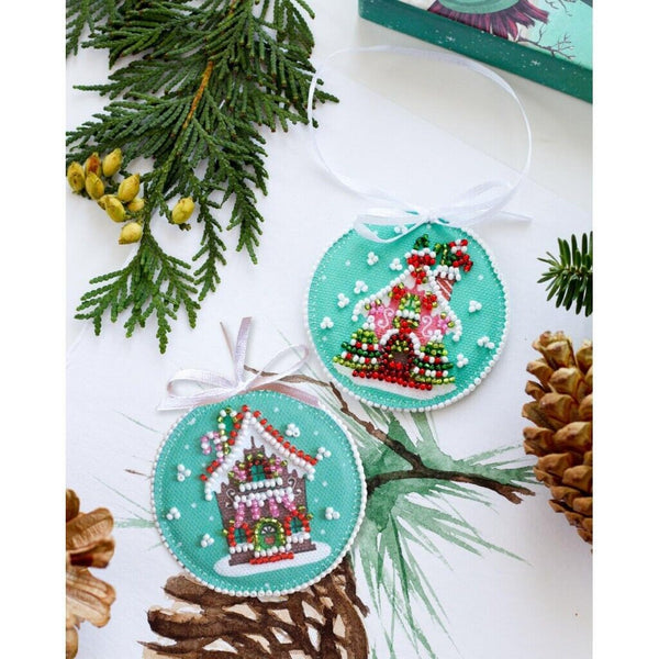 Bead Embroidery Kit House XMas Christmas tree toy kit DIY Beading embroidery