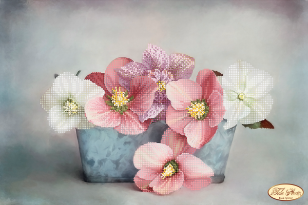 Bead Embroidery Kit Japanese anemones Flowers DIY Beading Beadwork