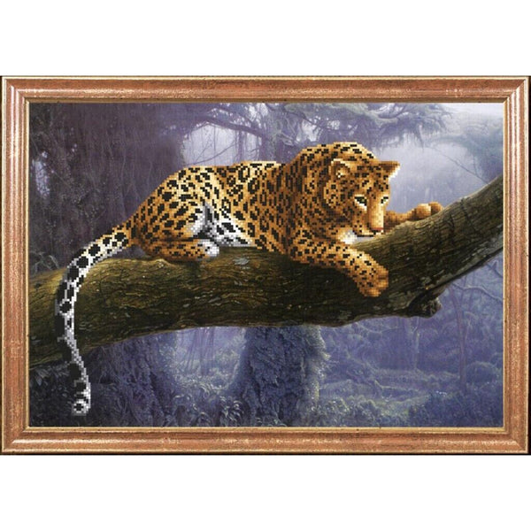 Bead Embroidery Kit Leopard Bead needlepoint Bead stitching Beadwork DIY