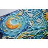 Bead Embroidery Kit Sunflowers in night Beaded stitching Bead needlepoint DIY