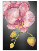 Bead Embroidery Kit Pink orchid Flowers DIY Bead needlepoint Bead stitching