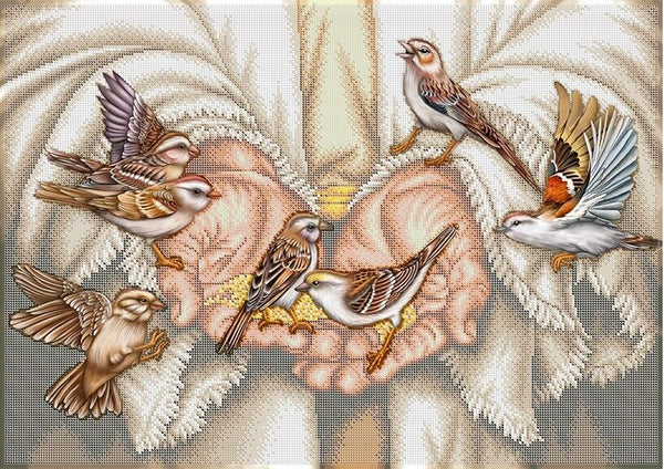 Big Bead Embroidery Kit In the hands of Jesus DIY Bead needlepoint