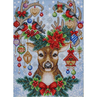 Bead Embroidery Kit Christmas deer Bead needlepoint Bead stitching Beadwork DIY