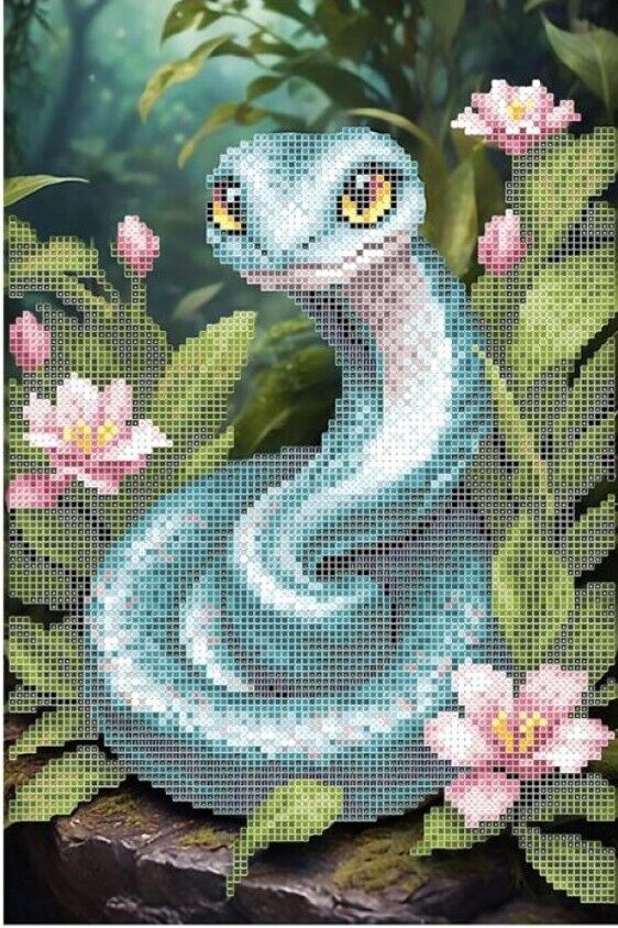 Bead Embroidery Kit Snake DIY Bead needlepoint Bead stitching