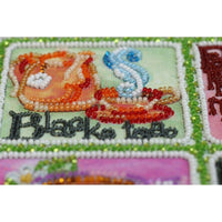 Bead Embroidery Kit Tea Beaded stitching Beadwork Bead needlepoint DIY