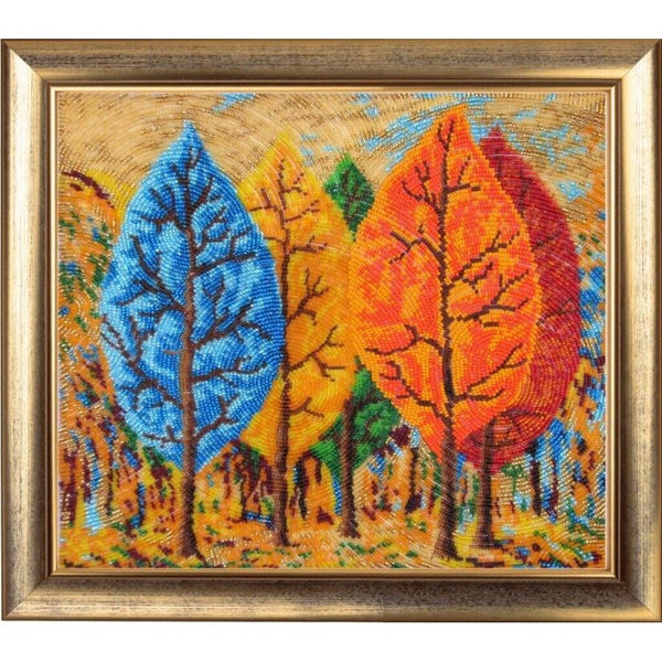 Bead Embroidery Kit Fall Autumn Bead needlepoint Bead stitching Beadwork