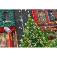 Bead Embroidery Kit Christmas town Bead stitching Bead needlepoint DIY