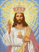 Bead Embroidery Kit Sacred Heart of Jesus DIY Bead needlepoint Beadwork