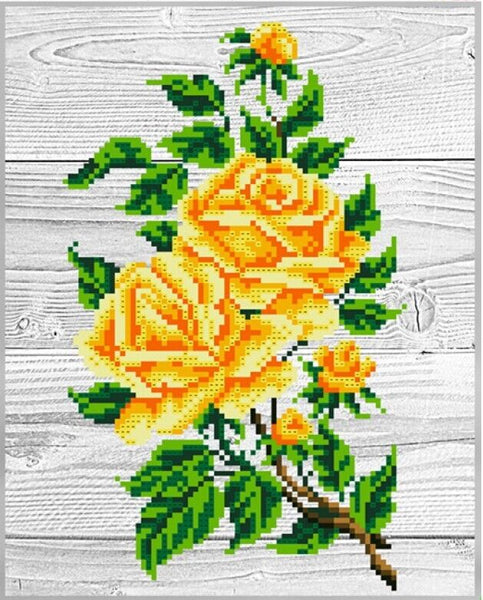 Bead Embroidery Kit Roses Flowers DIY Beaded needlepoint Beadwork Beading