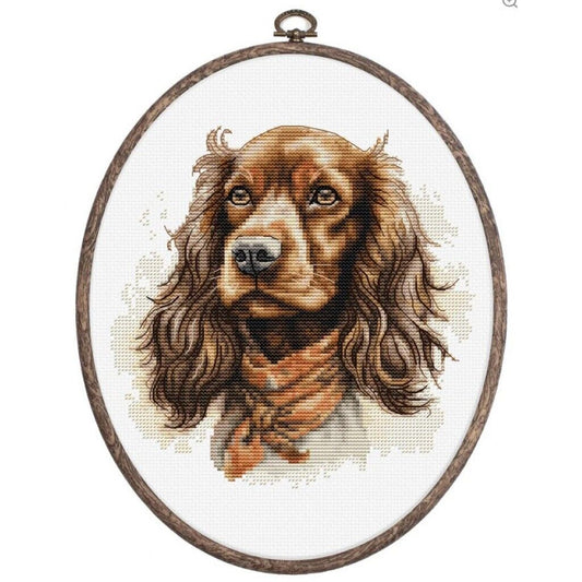 Counted Cross Stitch Kit Spasniel Dog Luca-S DIY Unprinted canvas