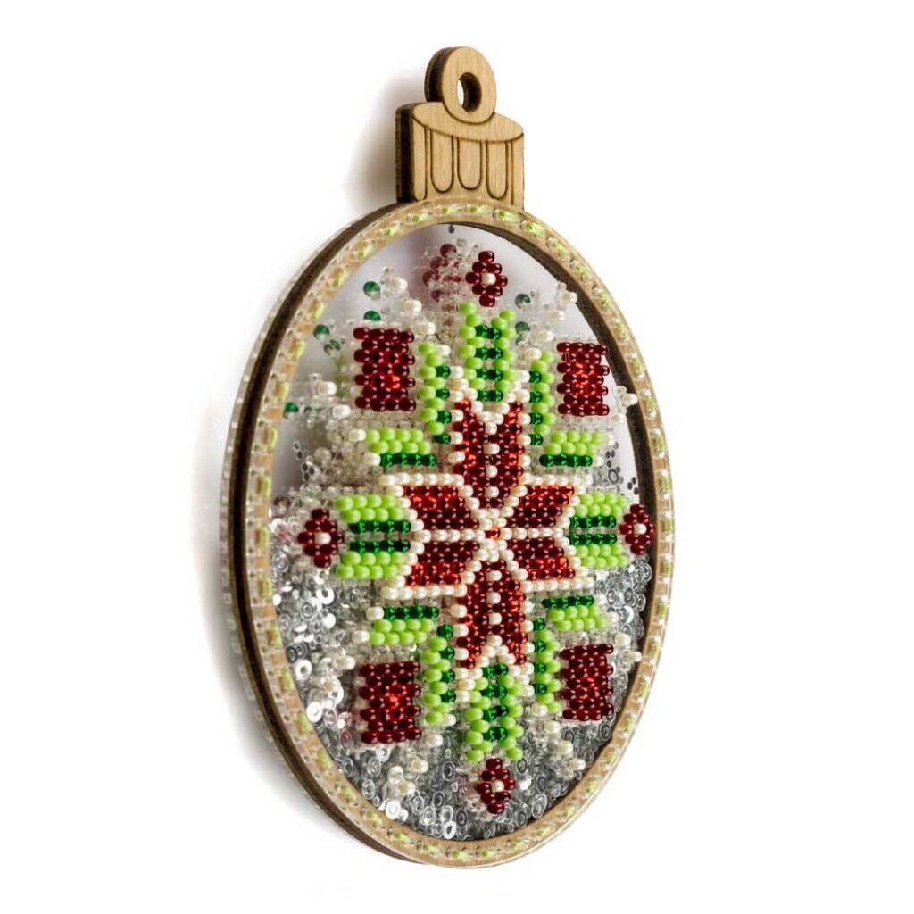 Bead Embroidery Kit on Plastic Ornament Ball DIY Christmas tree toy