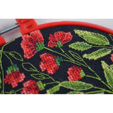 Counted Cross Stitch Kit Red flowers DIY Unprinted canvas