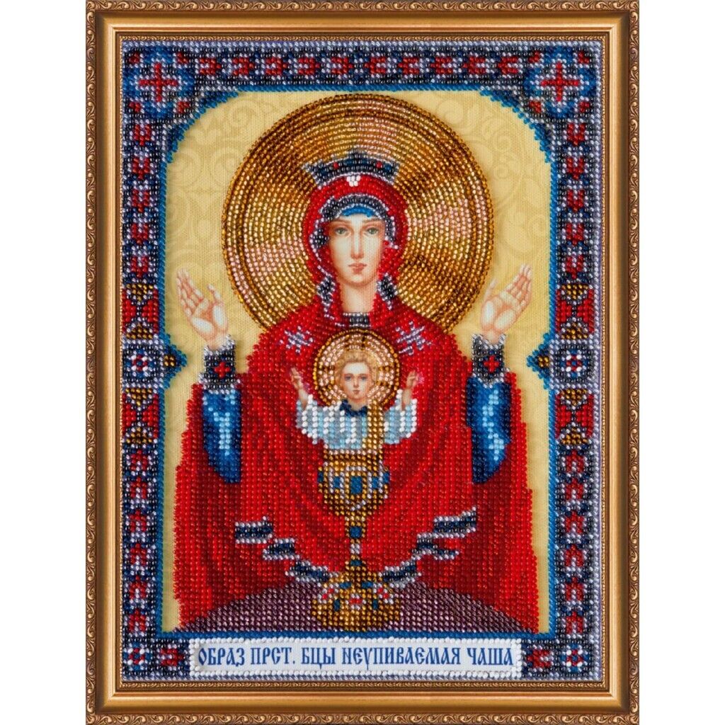 Bead Embroidery Kit Icon Virgin Mary Mother of God Beaded stitching DIY