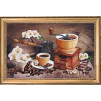 Bead Embroidery Kit Coffee DIY Bead needlepoint Bead stitching Beadwork