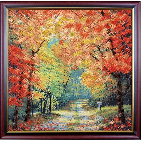 Bead Embroidery Kit Autumn Bead needlepoint Bead stitching Beadwork DIY