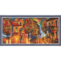 Bead Embroidery Kit Autumn city Beaded stitching Bead needlepoint Beadwork DIY