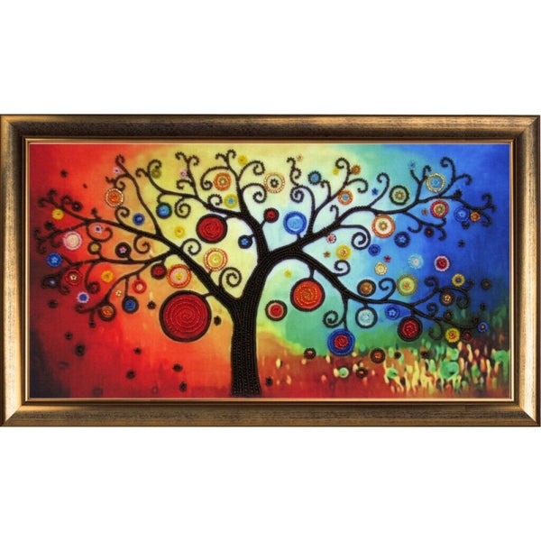 Bead Embroidery Kit Tree of wealth DIY Bead needlepoint Bead stitching Beadwork