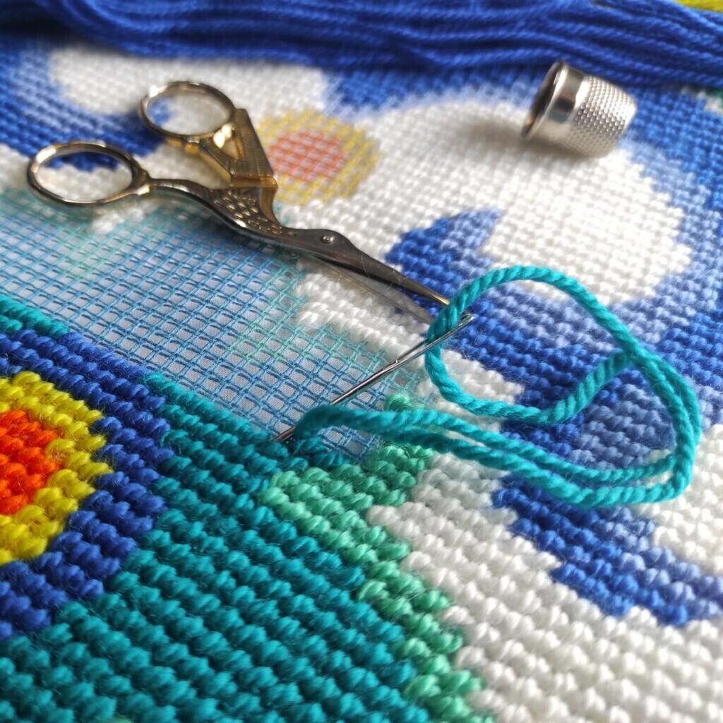 Tapestry Pillow Cover DIY kit "Portugal" Needlepoint kit Printed canvas