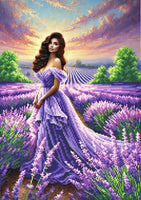 Bead Embroidery Kit Lady in the lavender field Bead needlepoint Bead stitching