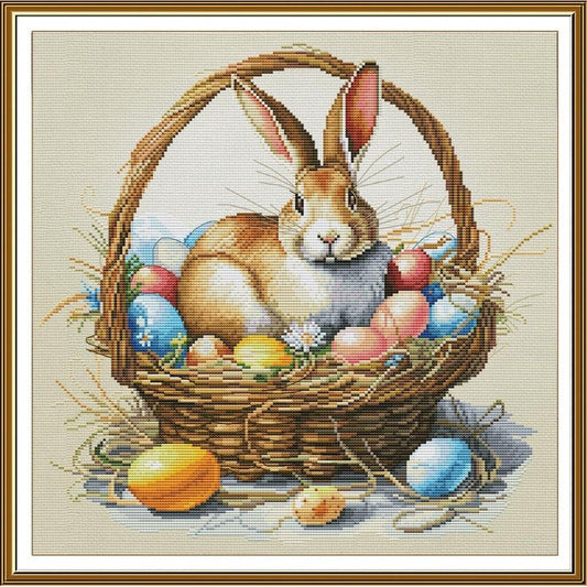 Counted Cross Stitch Kit Easter bunny DIY Unprinted canvas