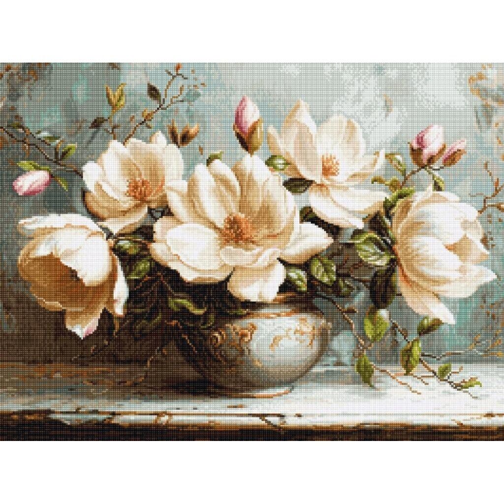 Gobelin kit Tapestry Moghnolias Flowers Luca-S DIY Unprinted canvas