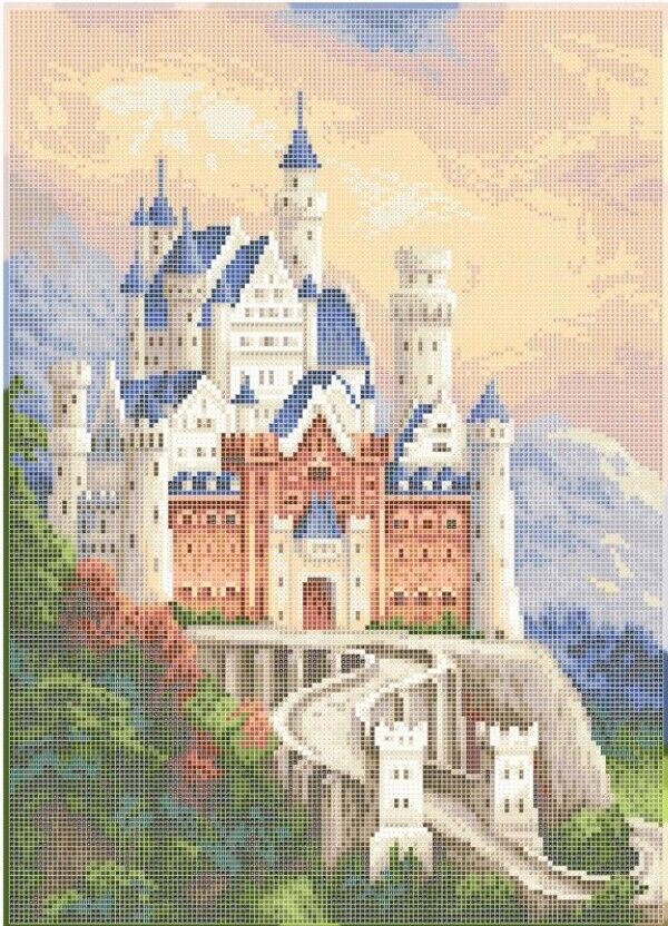 Full Bead Embroidery Kit Castle DIY Bead needlepoint Beaded stitching