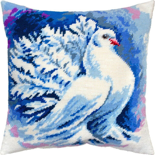 Tapestry Pillow Cover DIY kit "Pigeon" Needlepoint kit Printed canvas