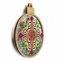 Bead Embroidery Kit on Plastic Ornament Ball DIY Christmas tree toy