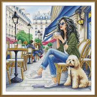 Counted Cross Stitch Kit Vacation DIY Unprinted canvas