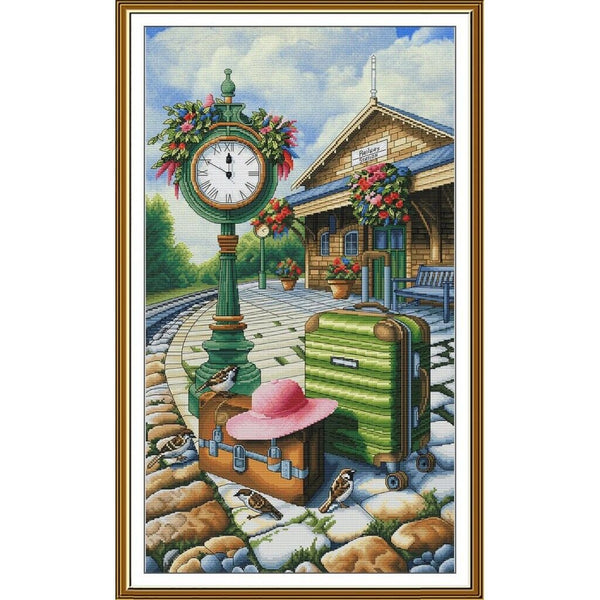 Counted Cross Stitch Kit Traveling DIY Unprinted canvas