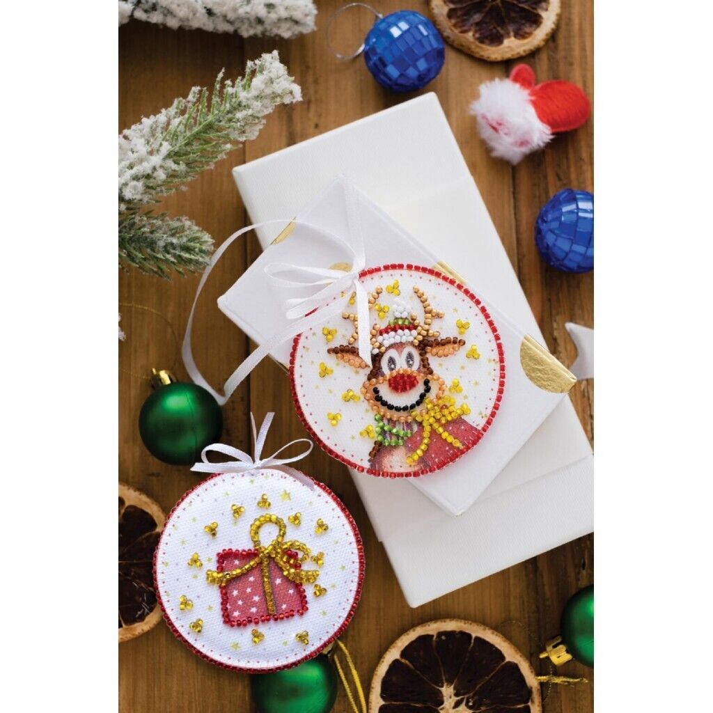 Bead Embroidery Kit Deer XMas Christmas tree toy kit DIY Beading embroidery