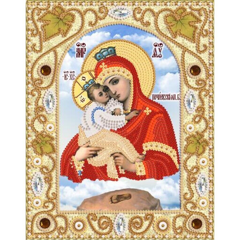 Bead Embroidery Kit Icon Mother of God Beaded stitching Beadwork DIY