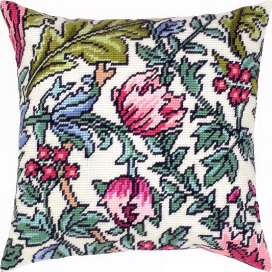 Tapestry Pillow Cover DIY kit "Flowers" Needlepoint kit Printed canvas