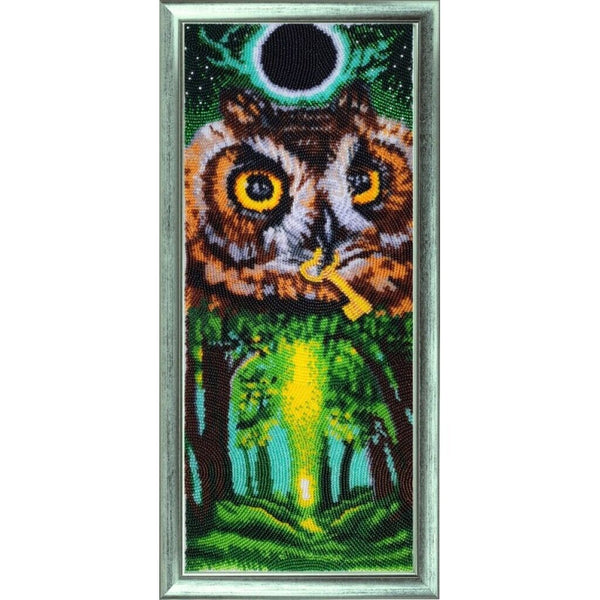 Bead Embroidery Kit Summer owl DIY Bead needlepoint Beadwork